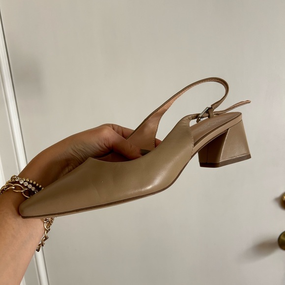 Franco Sarto Nude Slingback Heels - Picture 3 of 6